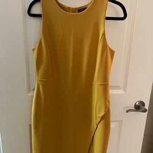 Banana Republic | Mustard Yellow Sheath Dress with front split detail